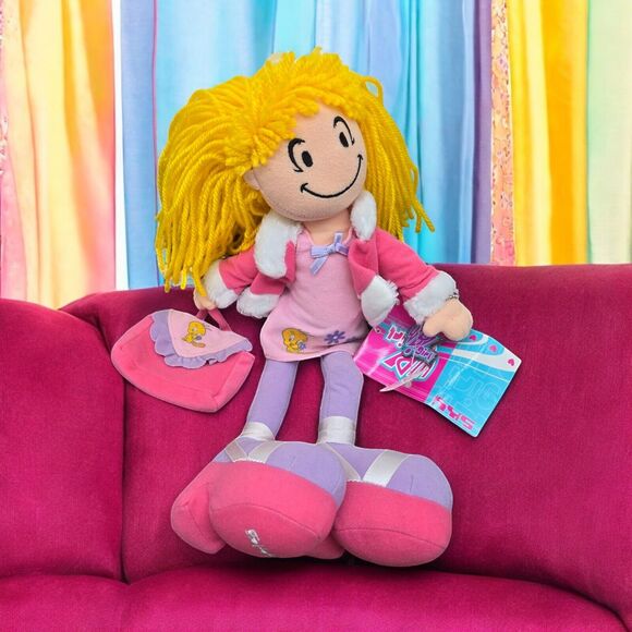 2000 Warner Bros Sky Yellow Hair 13" Plush Toy Doll Pink Tweety Bird Dress Purse - Picture 1 of 13